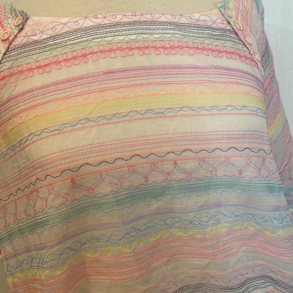 NWT By Anthropologie Letty Neon Embroidered Top - Picture 2 of 5